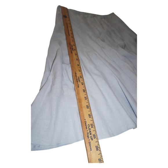 Dalia Collection Light Blue Linen Blend Midi Skirt Size 8 - Picture 10 of 13